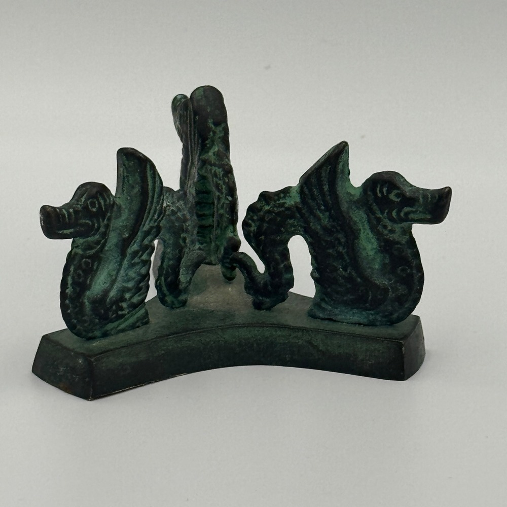 Vintage Bronze Dragon‎ Decorative Stand Sculpture
